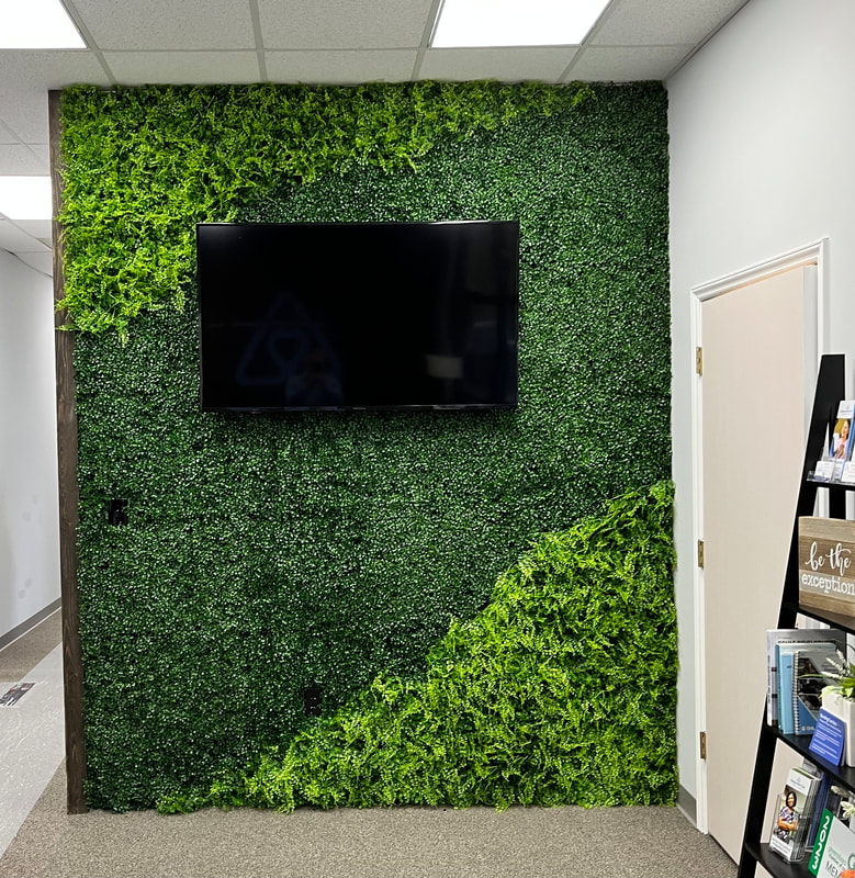 Always Best Care's Lobby Green Wall 